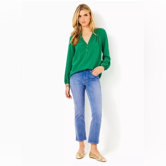 Lilly Pulitzer Denim Liza High Rise Crop Flare Jean 27 - Picture 5 of 6